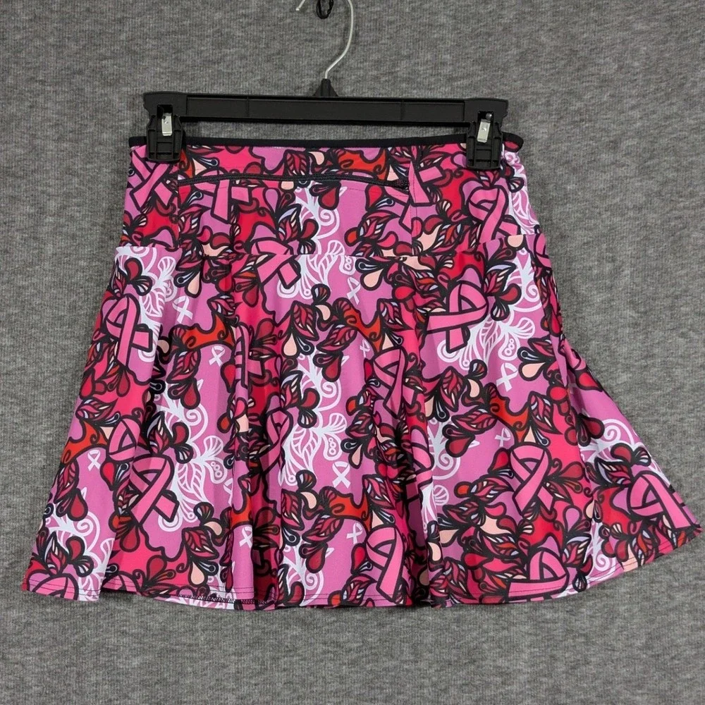 Bolder Athletic Wear Breast Cancer Awareness Pink Ribbon Skort Pockets Small